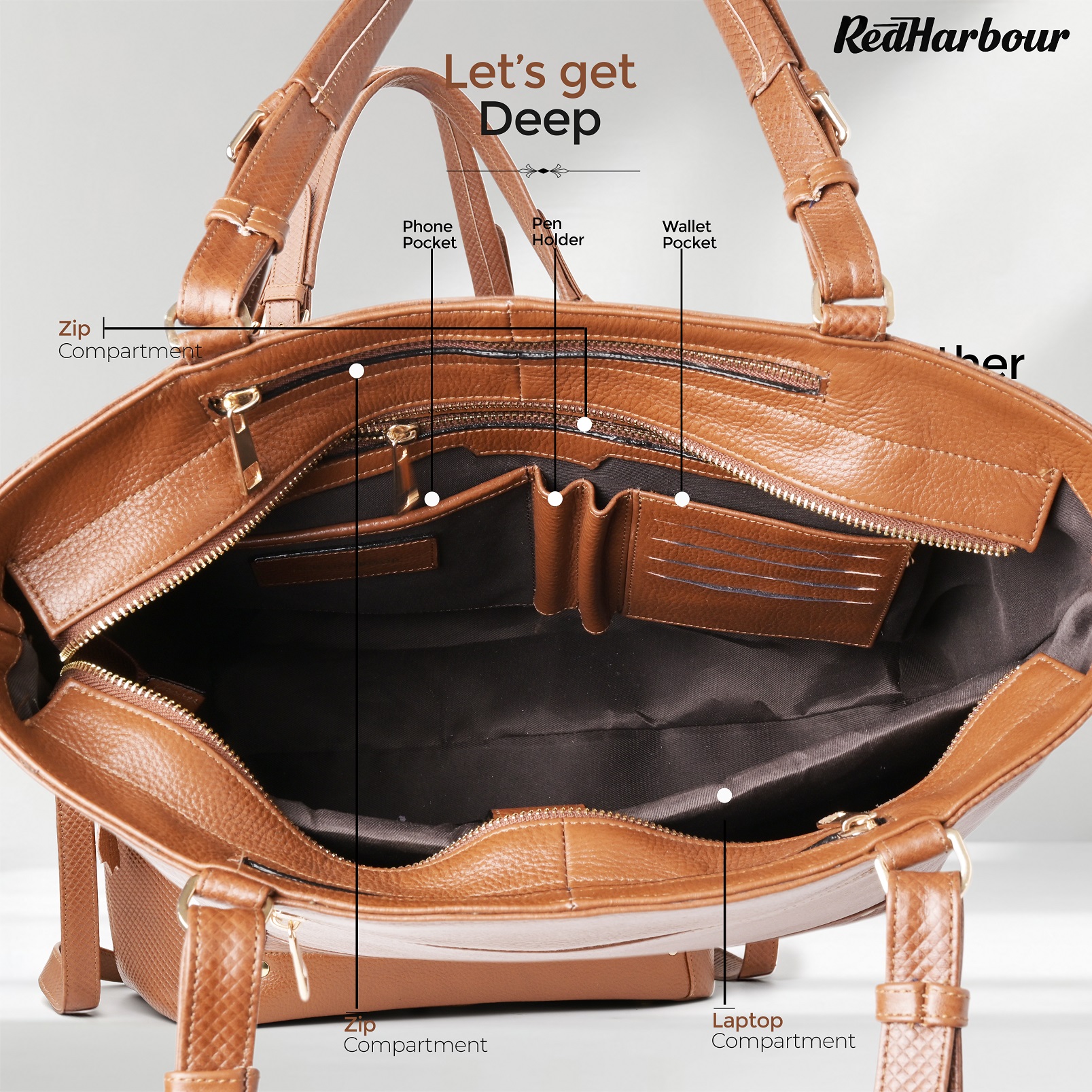 The Chelsea Tote - CARAMEL BROWN - Image 8