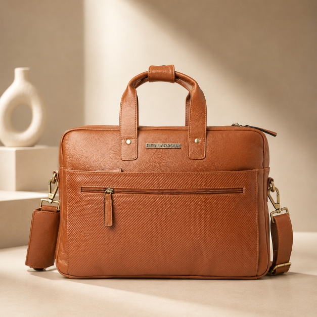 Red Harbour Elite Carry Laptop Bag Mahogany Brown